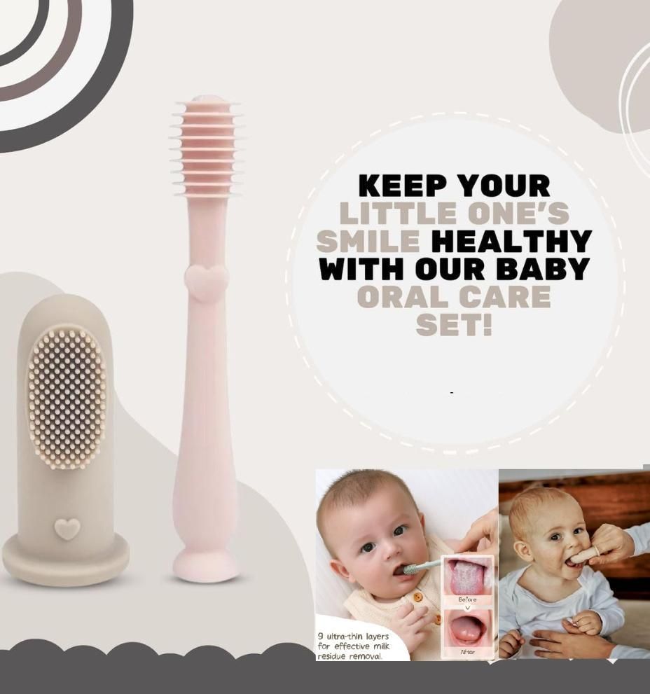 Finger Toothbrush Tongue Oral Cleaner Kit For 3 Month